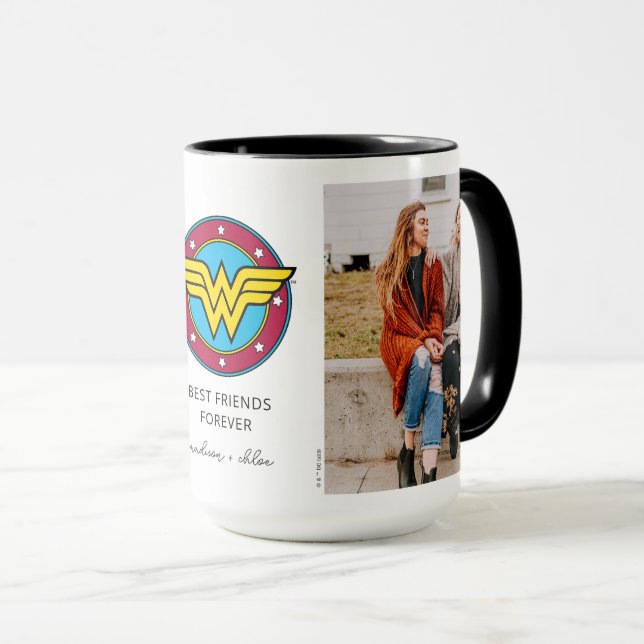 Wonder Woman Logo | Foto der besten Freunde Tasse (VorderseiteRechts)