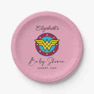 Wonder Woman Logo   Neues Baby kommt bald Pappteller