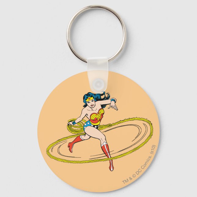 Wonder Woman mit Lasso verkabelt Schlüsselanhänger (Vorderseite)
