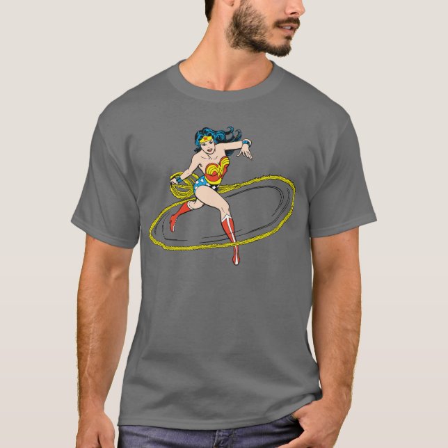 Wonder Woman mit Lasso verkabelt T-Shirt (Vorderseite)
