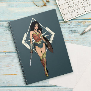 Wonder Woman mit Schwert Comic Art Notizblock