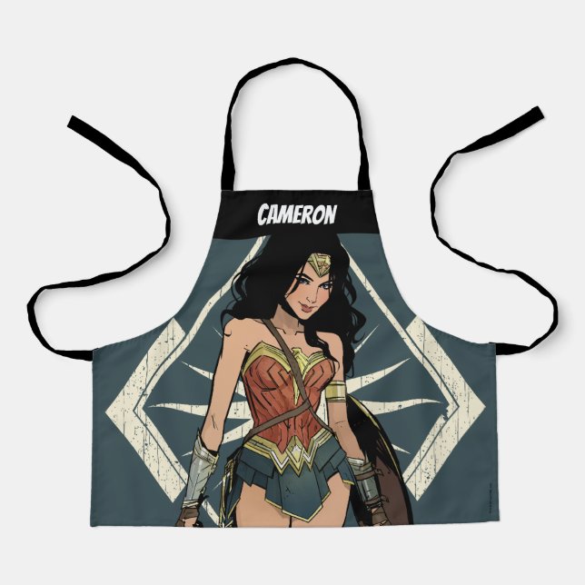 Wonder Woman mit Schwert Comic Art Schürze (Vorderseite)