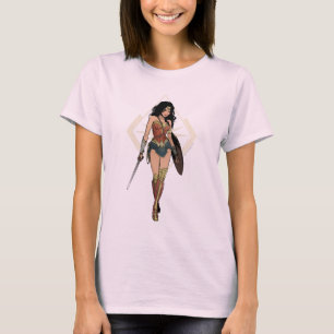 Wonder Woman mit Schwert Comic Art T-Shirt