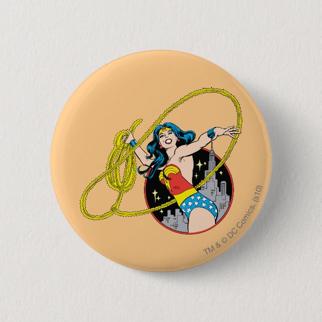 Wonder Woman mit Stadtgeschichte Button (Vorderseite)