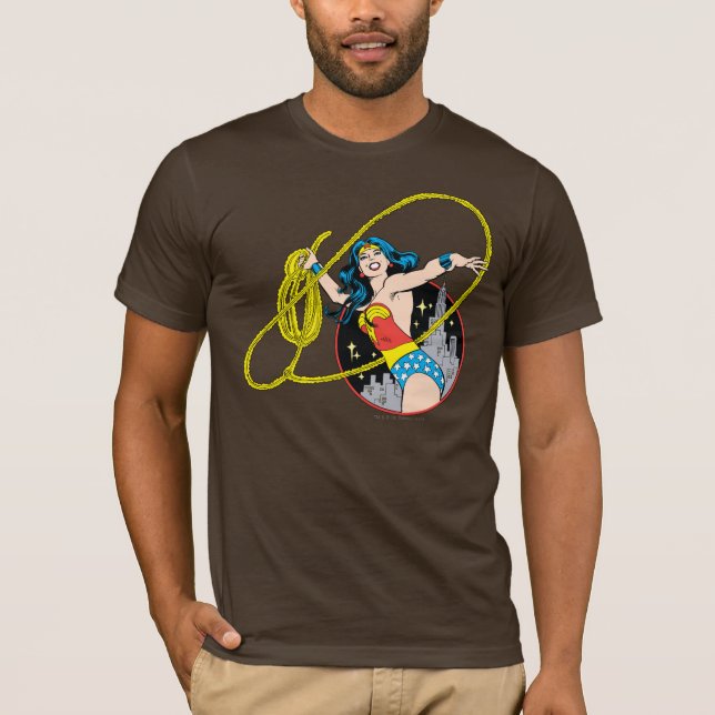 Wonder Woman mit Stadtgeschichte T-Shirt (Vorderseite)