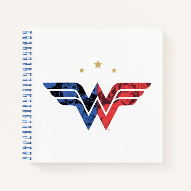 Wonder Woman Modern & Retro Comic Overlay-Logo Notizbuch (Vorderseite)
