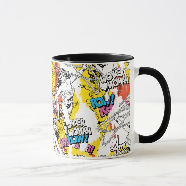 Wonder Woman Neon Pattern Tasse (Rechts)