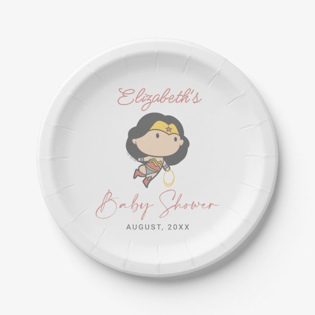 Wonder Woman | Neues Baby kommt bald Pappteller (Vorderseite)