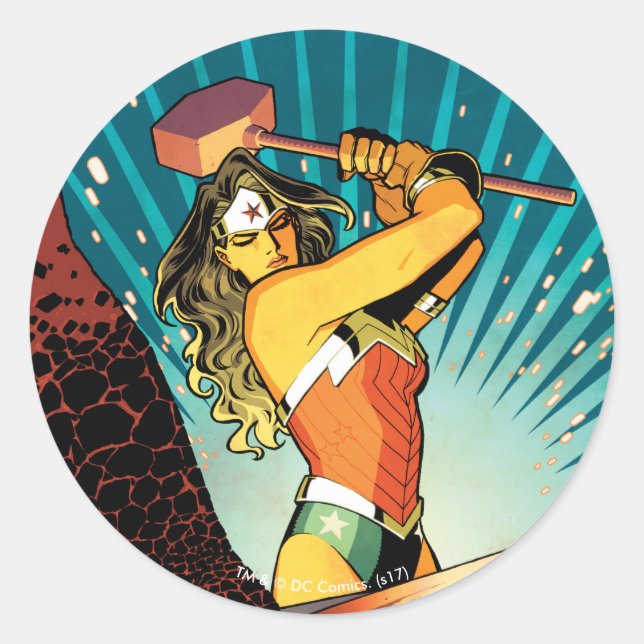 Wonder Woman New 52 Comic Cover #7 Runder Aufkleber (Vorderseite)