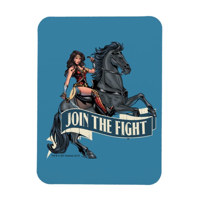 Wonder Woman on Horse Comic Kunst Magnet (Vertikal)