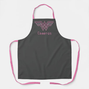 Wonder Woman Pink und Black Schachbrett Mesh Logo Schürze