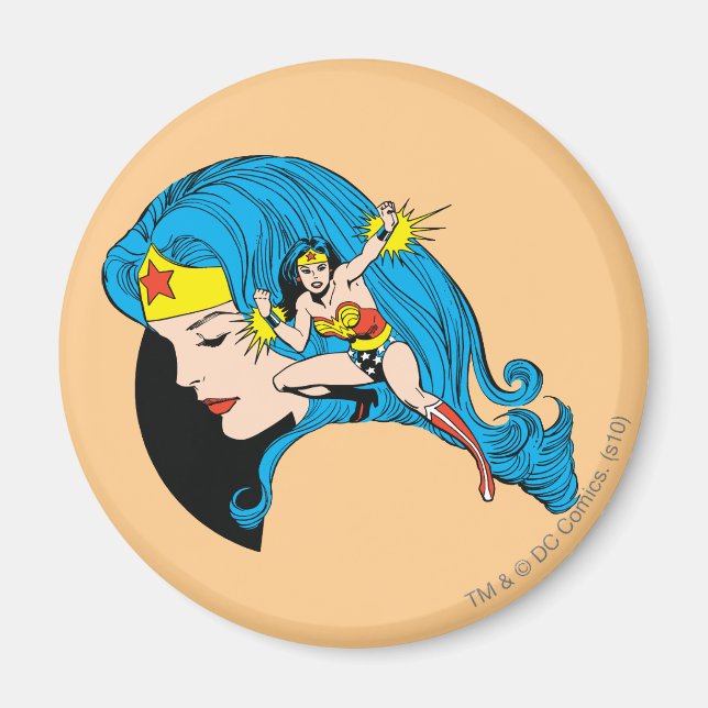 Wonder Woman Profil Hintergrund Magnet (Vorne)