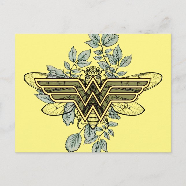 Wonder Woman Queen Bee Logo Postkarte (Vorderseite)