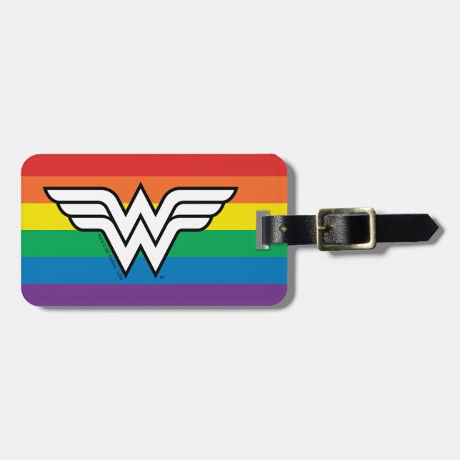 Wonder Woman Rainbow Logo Gepäckanhänger (Vorderseite horizontal)
