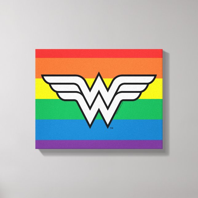 Wonder Woman Rainbow Logo Leinwanddruck (Vorderseite)