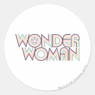 Wonder Woman Rainbow Logo Runder Aufkleber