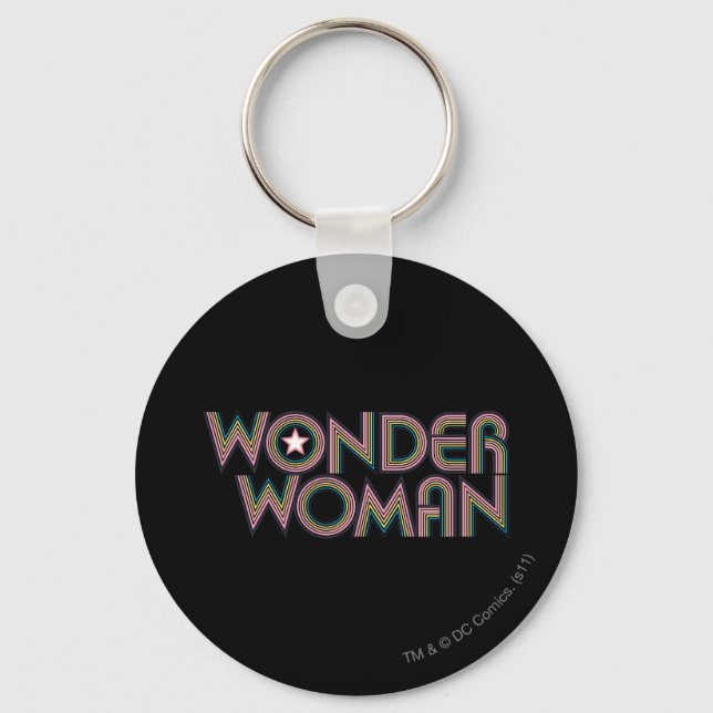 Wonder Woman Rainbow Logo Schlüsselanhänger (Vorderseite)