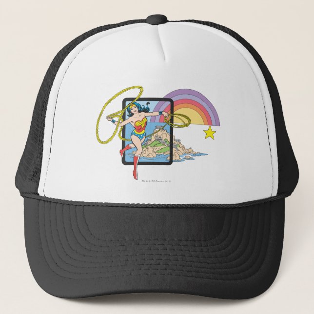 Wonder Woman Rainbow Truckerkappe (Vorderseite)