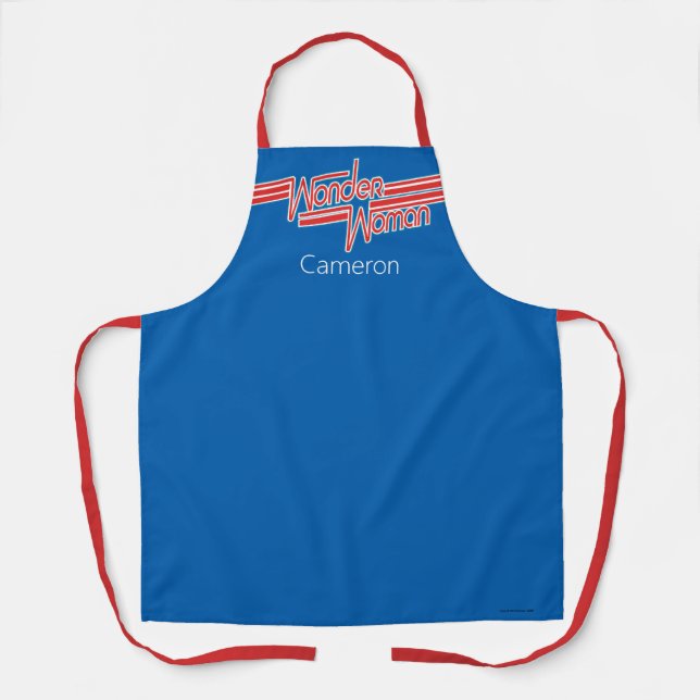 Wonder Woman Red and Blue Strip Logo Schürze (Vorderseite)
