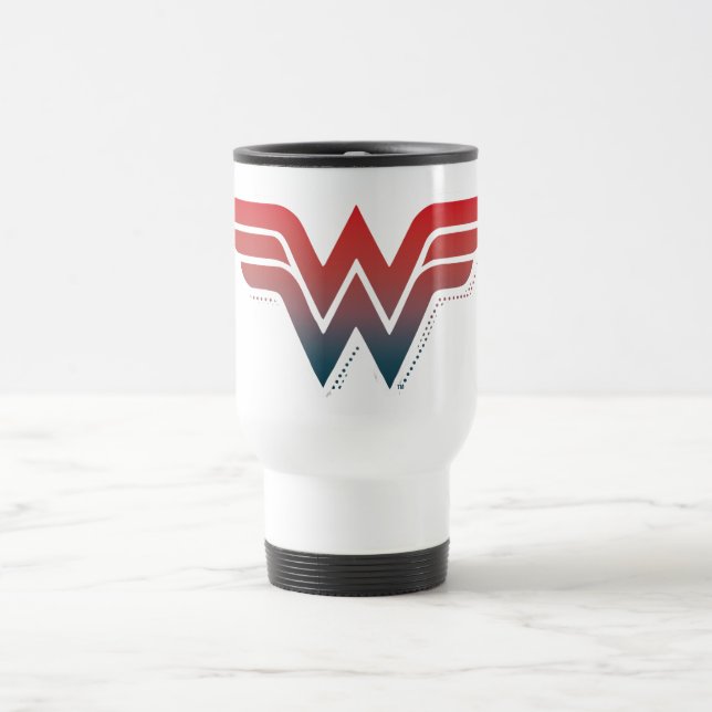 Wonder Woman Red Blue Gradient Logo Reisebecher (Mittel)