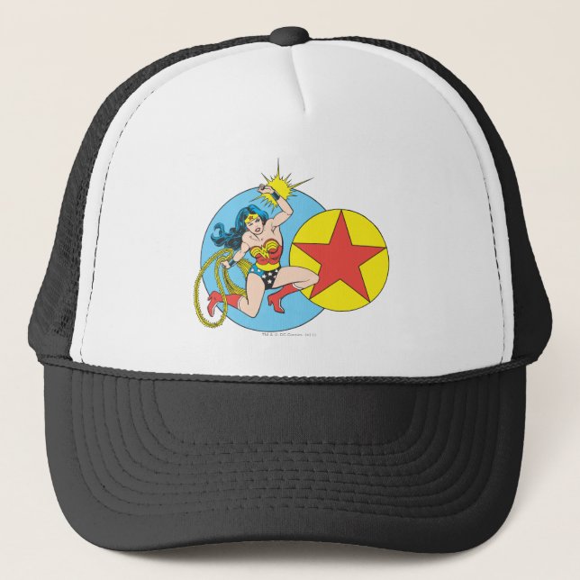 Wonder Woman Red Star Truckerkappe (Vorderseite)
