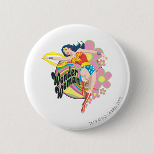 Wonder Woman Retro Blume Button