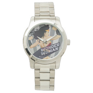 Wonder Woman Retro City Sunburgs and Stars Armbanduhr