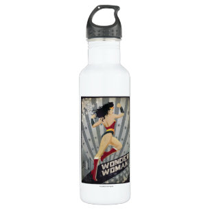 Wonder Woman Retro City Sunburgs and Stars Trinkflasche