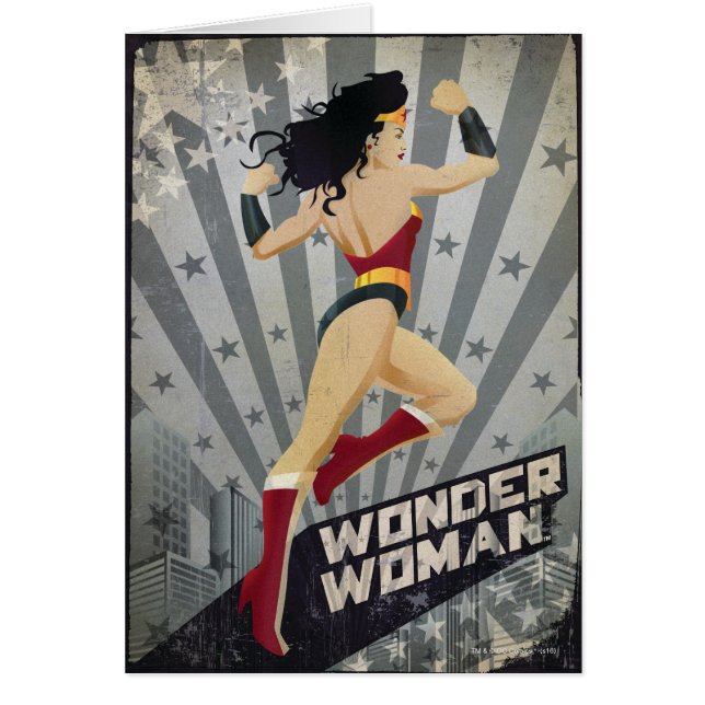Wonder Woman Retro City Sunburst and Stars (Devant)