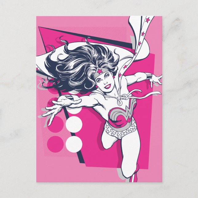 Wonder Woman Retro Glam Character Art Postkarte (Vorderseite)