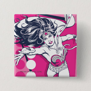 Wonder Woman Retro Glam Charakter Kunst Button