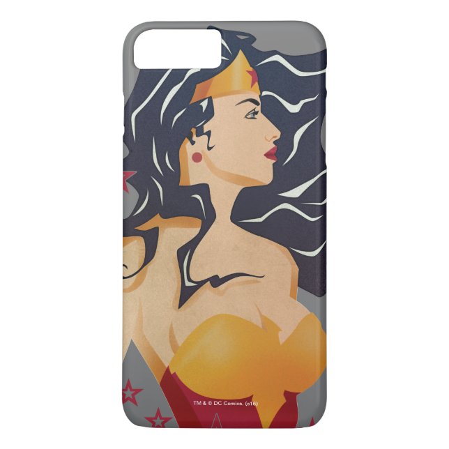 Wonder Woman Retro Profil Sunburst 3 Case-Mate iPhone Hülle (Rückseite)