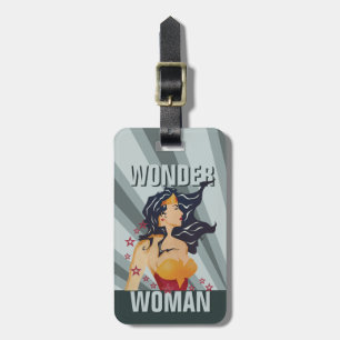 Wonder Woman Retro Profil Sunburst Gepäckanhänger