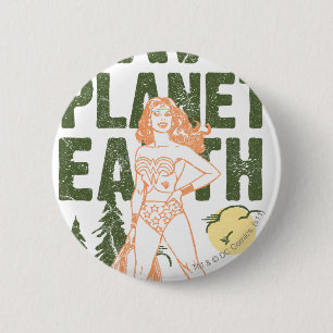 Wonder Woman Rette Planet Erde Button