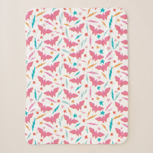 Wonder Woman Rosa Logo und Blitzmuster Sherpadecke