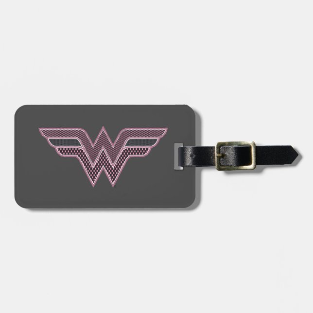 Wonder Woman Rosa und Schwarzes Schachbrett Mesh L Gepäckanhänger (Vorderseite horizontal)