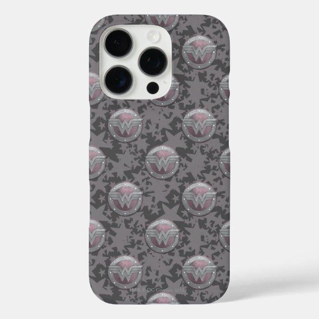 Wonder Woman Shield Pattern iPhone 16 Pro Hülle (Rückseite)