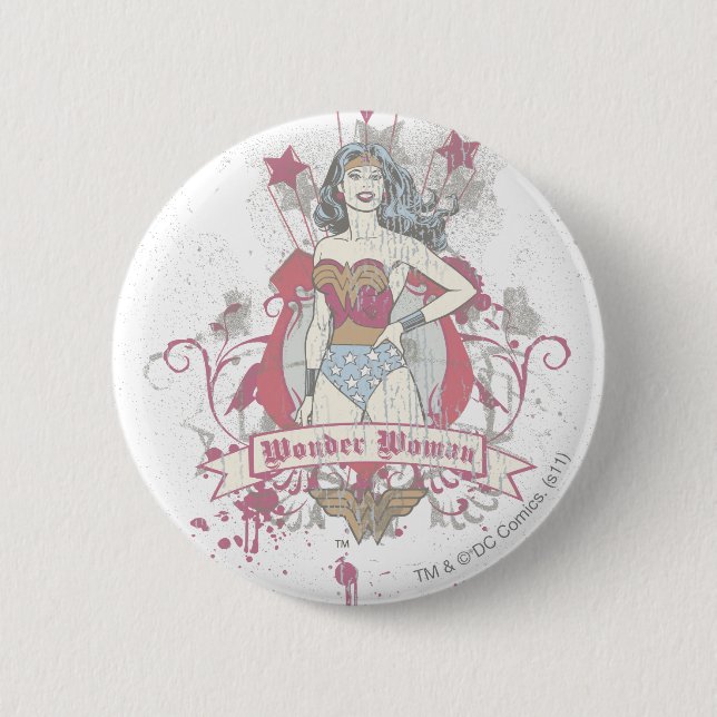 Wonder Woman Shooting Stars Button (Vorderseite)