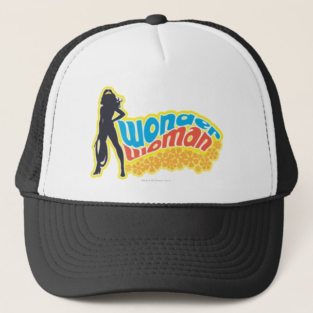 Wonder Woman Silhouette Truckerkappe (Vorderseite)