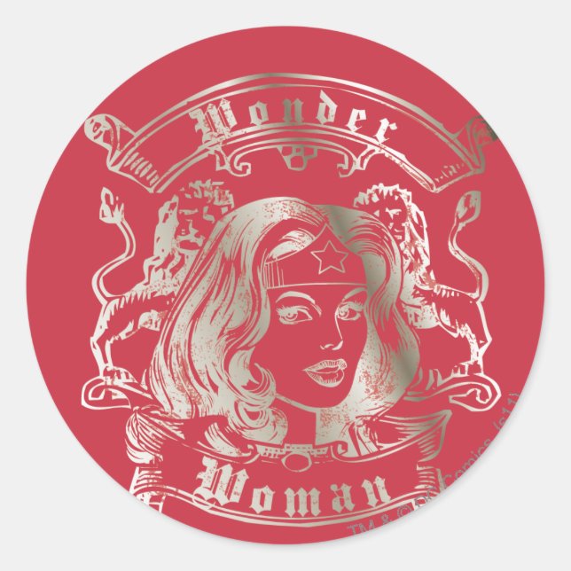 Wonder Woman Silver Runder Aufkleber (Vorderseite)