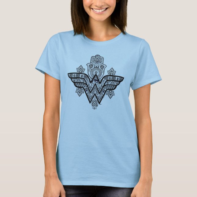 Wonder Woman Spiritual Paisley Hamsa Logo T-Shirt (Vorderseite)