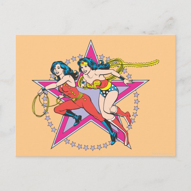 Wonder Woman Star Hintergrund Postkarte (Vorderseite)