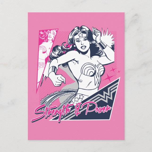 Wonder Woman Stärke & Power Postkarte (Vorderseite)