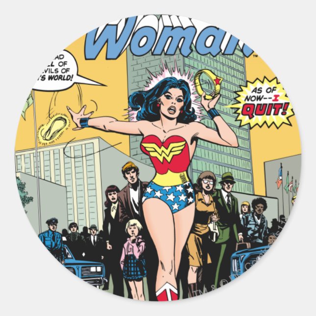 Wonder Woman Starring Pat Carbine Runder Aufkleber (Vorderseite)