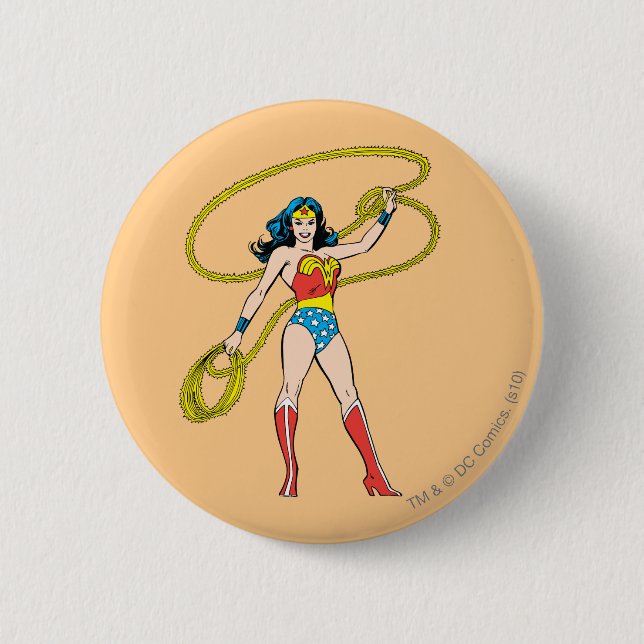 Wonder Woman Stehend mit Lasso Button (Vorderseite)