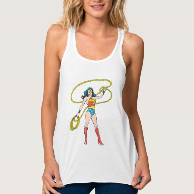 Wonder Woman Stehend mit Lasso Tank Top (Vorderseite)