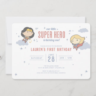 Wonder Woman & Supergirl | Super Hero Birthday Einladung