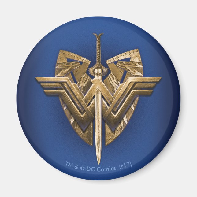 Wonder Woman Symbol mit Schwert der Gerechtigkeit Magnet (Vorne)