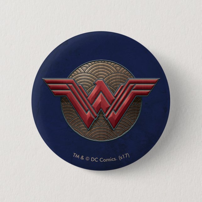 Wonder Woman Symbol Over Concentric Circles Button (Vorderseite)