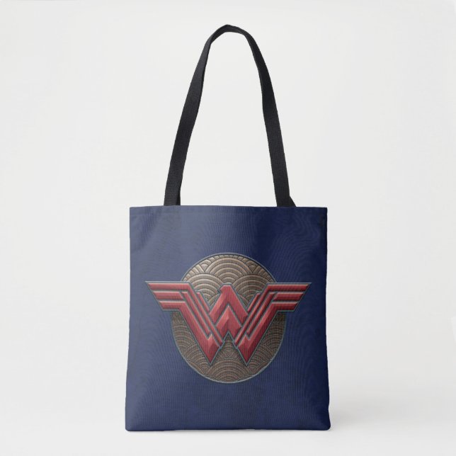 Wonder Woman Symbol über konzentrische Kreise Tasche (Vorderseite)